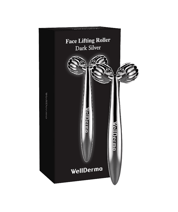 WELLDERMA Механический массажёр для лица Face Lifting Roller Dark Silver