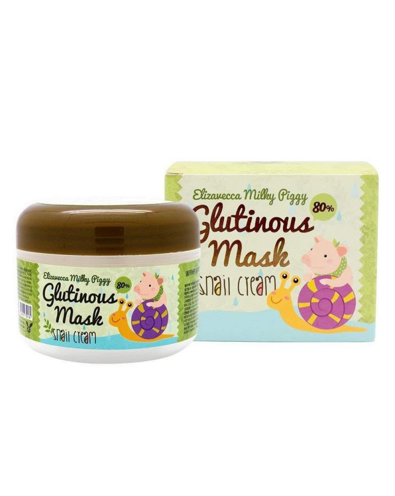 Elizavecca Крем-маска для лица НОЧНАЯ/УЛИТОЧНЫЙ МУЦИН Milky Piggy Glutinous 80% Mask, 100 гр