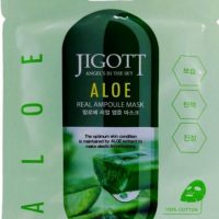 JIGOTT Тканевая маска для лица АЛОЭ ALOE Real Ampoule Mask, 1 шт*27 мл