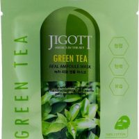 JIGOTT Тканевая маска для лица ЗЕЛЕНЫЙ ЧАЙ GREEN TEA Real Ampoule Mask
