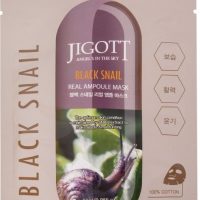 JIGOTT Тканевая маска для лица МУЦИН УЛИТКИ BLACK SNAIL Real Ampoule Mask