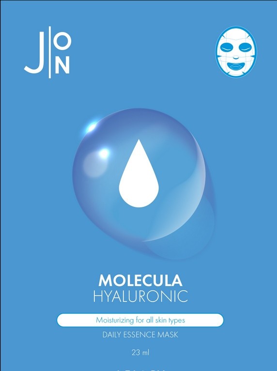 J:ON Тканевая маска для лица ГИАЛУРОНОВАЯ КИСЛОТА Molecula Hyaluronic Daily Essence Mask, 1 шт * 23 мл