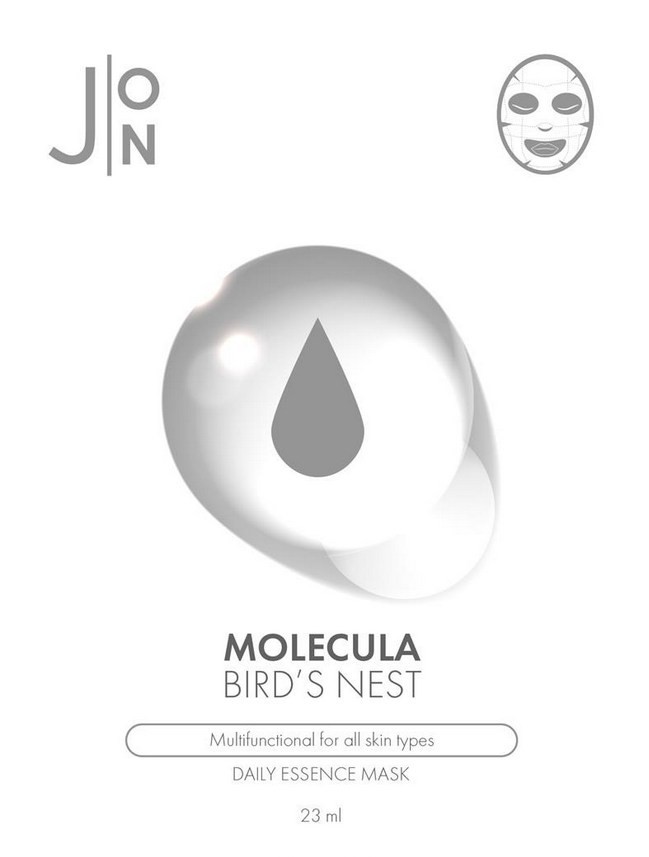 J:ON Тканевая маска для лица ЛАСТОЧКИНО ГНЕЗДО Molecula Bird’s Nest Daily Essence Mask, 1 шт * 23 мл