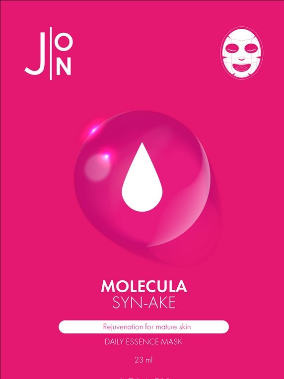 J:ON Тканевая маска для лица ЗМЕИНЫЙ ПЕПТИД Molecula Syn-Ake Daily Essence Mask, 1 шт * 23 мл